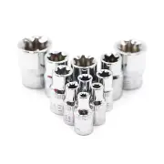 11X Type E Torx Star Female Bit Socket Set 3/8" 1/4" Drive E4 -E20 Repair Tool