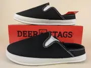 DEER STAGS Slipperooz Spike Slippers Mens 8 M Black Canvas Mule Shoes NWB