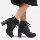 Sorel Wpmen 10 Black Blake Lace-up Block Heeled Ankle Boot Bootie Waterproof NEW