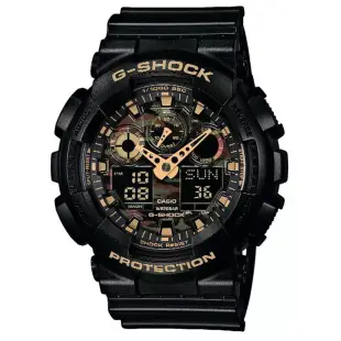 【CASIO】G-SHOCK 迷彩機械風重型軍風運動錶-綠(GA-100CF-1A9)