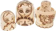 JOINPAYA 1set Unfinished Matryoshka Nesting Dolls Pyrography Relief Wooden Art Unique for Birthdays Special Occasions Decoration for Home
