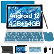 2024 Newest Tablets Android 12 2 in 1 Tablet with Keyboard 10 inch Tablets 4G...