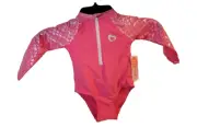 $34 Girl's Toddlers UPF 50+ Mermaid Scales One-Piece Swimsuit Pink 18M Floatmini