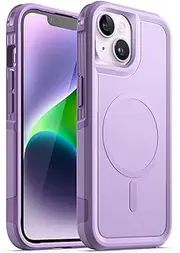 JETech Case for iPhone 14 6.1-Inch Compatible with MagSafe, Heavy Duty Dual-Layer Rugged Protection, Shockproof Protective Tough Phone Magnetic Cover (Light Purple)