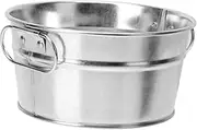 1pc Seafood Bucket Wine Bottle Chiller Small Wine Cooler French Fries Container Bar Galvanized Tub Black Stick on Tiles Iron Succulent Planter Stainless Steel Succulent Bowl Round/1023