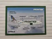 Frontier Trading Card Airbus Plane Diagram Collectible