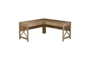 Maestro Furniture Farmhouse L-Shaped Office Manager Executive Computer Working Desk W/ Drawer - Rustic Oak