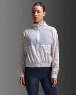 Aero Sheer Windbreaker, 2XU, M, White Breccia/White Reflective, Female