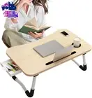 Folding Lap Desk,Foldable Lap Table with Cup Holder and Tablet Slot - Laptop Sta