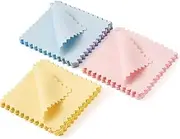 [Craftdady] 30 pcs Jewelry Polishing Cloth Small Double-Sided Polishing Cloths Blue Pink Yellow Glasses Cleaning Cloths for Jewelry Glasses Coins Watch, 48.5x48.5x0.5 mm, Velvet, no gemstone