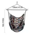(705)Hammock Chair Hanging Rope Swing With Three-fold Iron Bar For Outdoor BBY