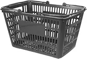 [Luxshiny] Plastic Storage Basket with Handles Portable Organizer for Bathroom Toiletries Kitchen Seasoning and Shopping Heavy Duty Grey