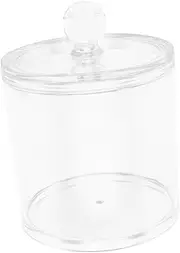NOLITOY Cute Acrylic Makeup Remover Cotton Swab Box Bathroom Jar Lid Storage Case for Cotton Balls