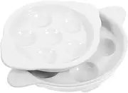 SECFOU 2pcs Baked Snails Escargot Dish Ceramic Baking Dish Snail Pan Escargot Baking Dish Snail Dish Escargot Plate