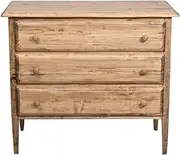Country-Style Solid Lime Wood Antiqued White Finish W100xDP48xH85 cm Sized tallboy Made in Italy
