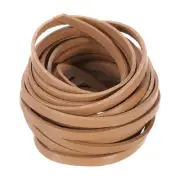 5mm Flat Faux Leather Cord, 5 Yards Braiding Leather Ropes, Beige