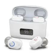 Digital Display In Ear Hearing Aid Earphone White Earbuds