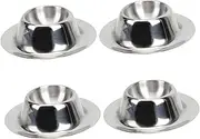 BIUDECO 4Pcs Stainless Steel Egg Cups Multi Functional Egg Stands for Hard Boiled Eggs Chic Home Decoration Easy to Clean Design for Breakfast and Entertaining
