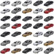 Frediuo 50-Piece Miniature HO Scale Car Set for Model Train Landscapes