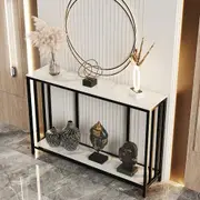 COMFEYA 47.2” Console Table Sintered Stone Entryway Table with Metal Base