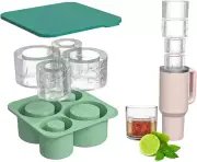 Ice Cube Tray for Stanley, Silicone Ice Cube Tray with Lid for Stanley 20oz 3...