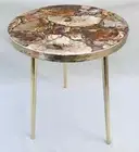 Petrified Agate Stone Coffee Table, Corner Side Table, Round Table Home Decor