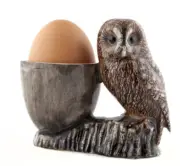 Quail Ceramics Egg Cup with Tawny Owl.