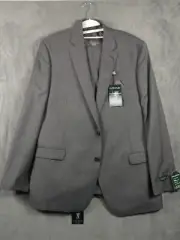 $640 Ralph Lauren Mens UltraFlex Gray Solid Pants & Jacket Suit - 46L / 43 x 32