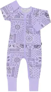 Bonds: Long Sleeve Zip Wondersuit - Paisley Paradise Lilac (Size 00)