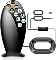 Indoor TV Aerial,560+ Miles Range Digital TV ariels indoor for Smart TV and Older TV's,Support 4K 1080P HD Local Channels with Signal Booster & 18FT HD Cable