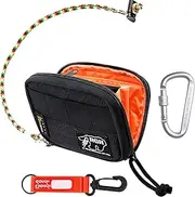 [RE ROUGH ENOUGH] Rough Enough Neck Wallet for Men Teen Boys with Lanyard Coin Pocket Zipper Card Holder Accordion Black Cordura
