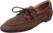 [XINXINIO] Women's Fashion Lace-Up Suede Loafers - Casual Flat Shoes