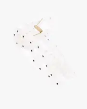 White Small Spotted Bow Hair Claw Clip