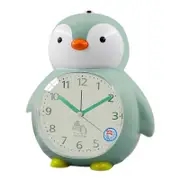 Alarm Clocks For Bedrooms, Cartoon Alarm Clock Penguin Alarm Clock Night Light, Student ren's Home Decoration Desktop Clock(Green)