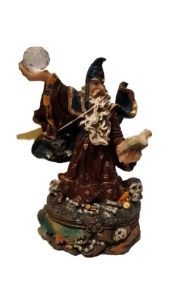 A Treasure Box Wizard Trinket Box Fantasy Merlin Wizard Hinged Keepsake Box