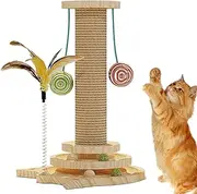 Cat Scratching Post - Scratching Pole Cat Furniture,Interactive Anti-Tilting Reusable Kitten Toy for Indoor Kitten Exercise Encouraging Exercise Floor Keeping Entertained Home