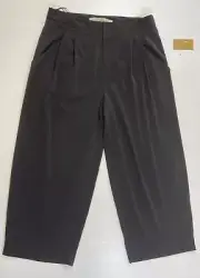 Rachel Roy Women’s Aloha Black Flowy Clip & Zipper Closure Casual Capri Pants 4