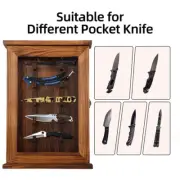 Pocket Knife Display Stand Knife Shadow Box Wall Mount Cabinet for Collection