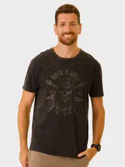 Mens Acid Wash Printed Tee