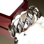 Best seller Stainless Steel Silver Solid Cuban Chains Bracelet Huge 32mm 8.66''