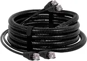 UTP Cat5/Cat6 2 RJ45 to 2 RJ45 Ether CON Connector 2 Channel Stage Ethernet Extension Cable with Waterproof Tube Hose(CAT5-UTP,5M)