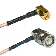 RG316 SMA MALE ANGLE to BNC MALE ANGLE Coax RF Cable USA-Ship