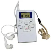 Digital Fm Radio Mini Speaker Portable Receiver Display white