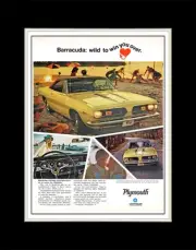 1967 Plymouth Barracuda Hardtop Plymouth is Out to Win Your Over - Matted 11x14