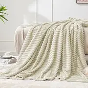 [BEDELITE] Striped Fleece Blanket Beige 50 x 60