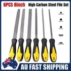 6X 200mm Metal Rasp Round Triangular Files Set Wood Carving Tools Steel Rasp NEW