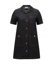 Moncler Logo Patch Denim Mini Dress IT44,IT42 denim blue