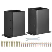 4x4" Post Base 2pcs Black Powder Coated Post Brackets for Deck Railing