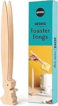 OTOTO Bernie Bunny Toaster Tongs - Wooden Multipurpose Mini Tongs for Appetizers, Toast, and Kitchen - Cute Rabbit-Shaped Wood Utensil