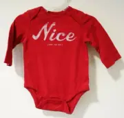BNWT Baby Gap Red Nice (Santa ...Take Note) Shirt Size 0-3 Month